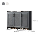 White Metal Rustic Entryway Shoe Storage Cabinet