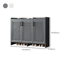 White Metal Rustic Entryway Shoe Storage Cabinet