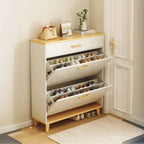 Entryway Modern Wood Shoe Cabinet with Flip-Out Drawer