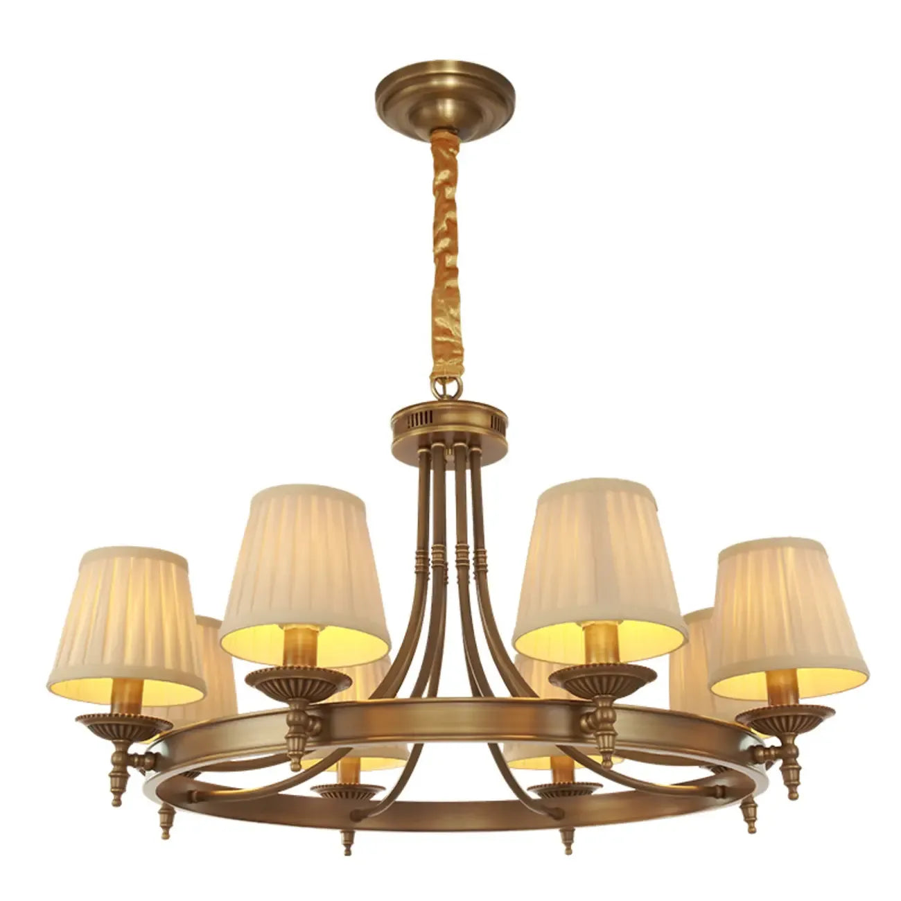 Adjustable Metal Vintage Hoop Chandelier with Shade