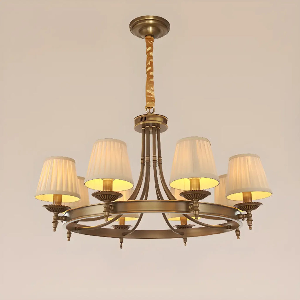 Adjustable Metal Vintage Hoop Chandelier with Shade