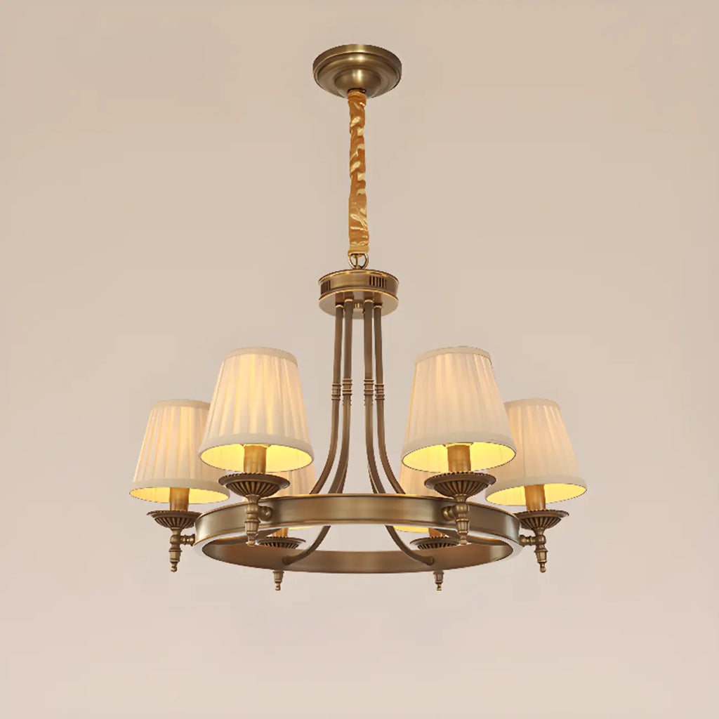 Adjustable Metal Vintage Hoop Chandelier with Shade