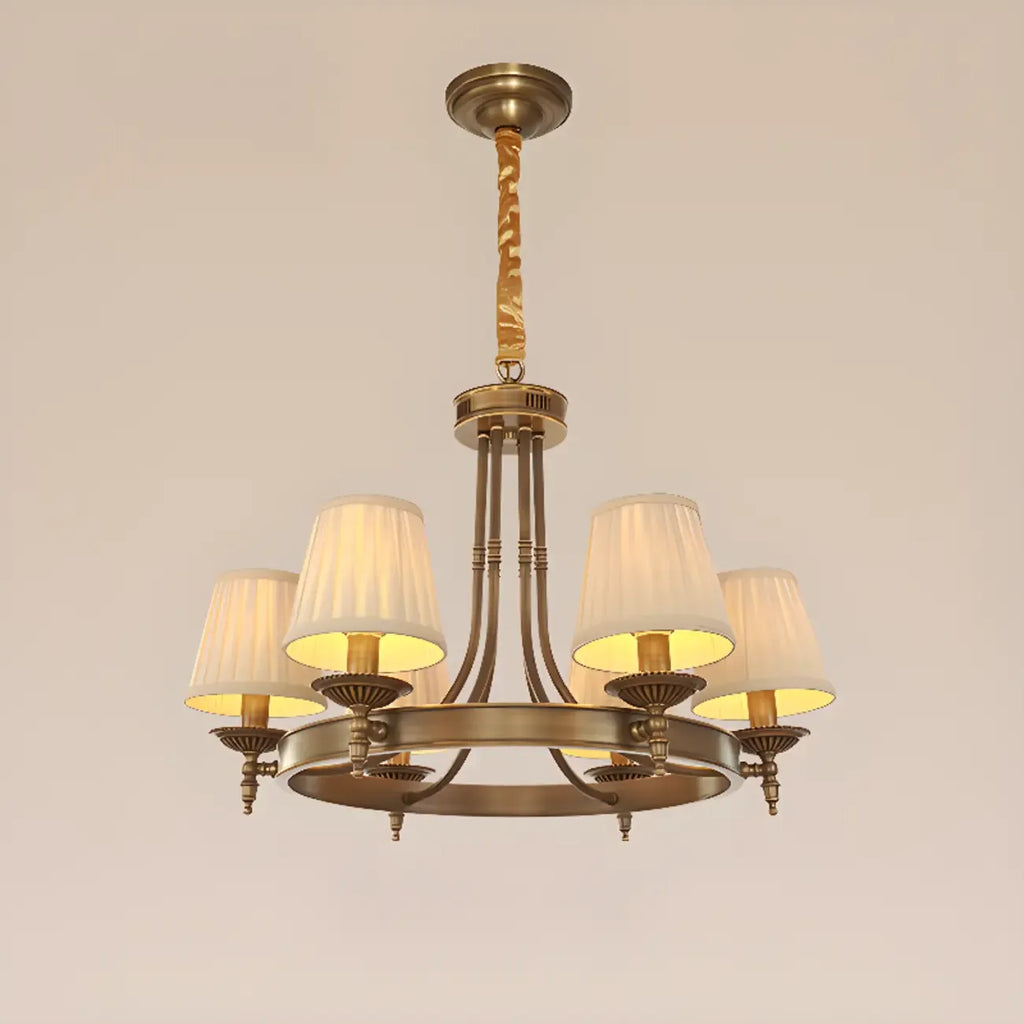 Adjustable Metal Vintage Hoop Chandelier with Shade