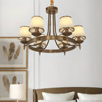 Adjustable Metal Vintage Hoop Chandelier with Shade