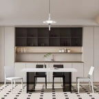 Modern Silver Metal Geometric Crystal Pendant Light