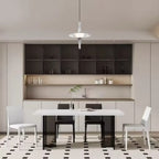 Modern Silver Metal Geometric Crystal Pendant Light