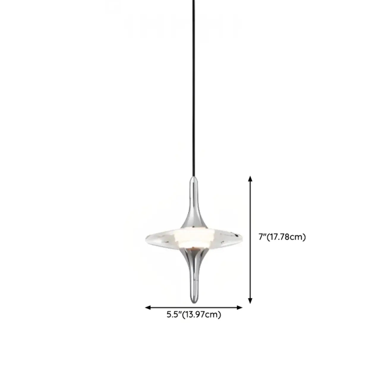 Modern Silver Metal Geometric Crystal Pendant Light