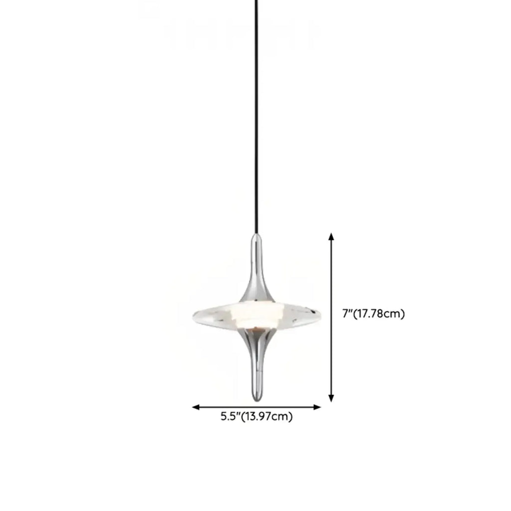 Modern Silver Metal Geometric Crystal Pendant Light