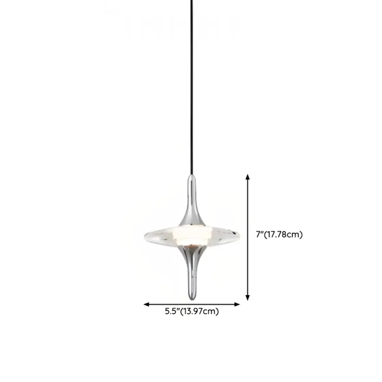 Modern Silver Metal Geometric Crystal Pendant Light