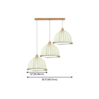 Glass Shade Wood Kitchen Island Pendant Light Adjustable Length