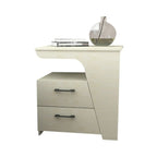 Modern White Bedside Table with 2 Storage Drawers