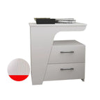 Modern White Bedside Table with 2 Storage Drawers