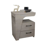Modern White Bedside Table with 2 Storage Drawers