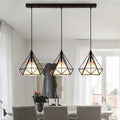 3-Light Geometric Metal Black Islands Pendant Light