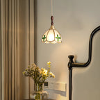 3-Light Glass Brass Floral Dining Pendant Light
