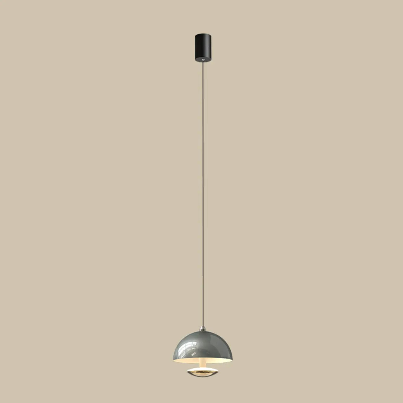 Modern Dimming Metal Hemispherical Pendant Light for Bedroom