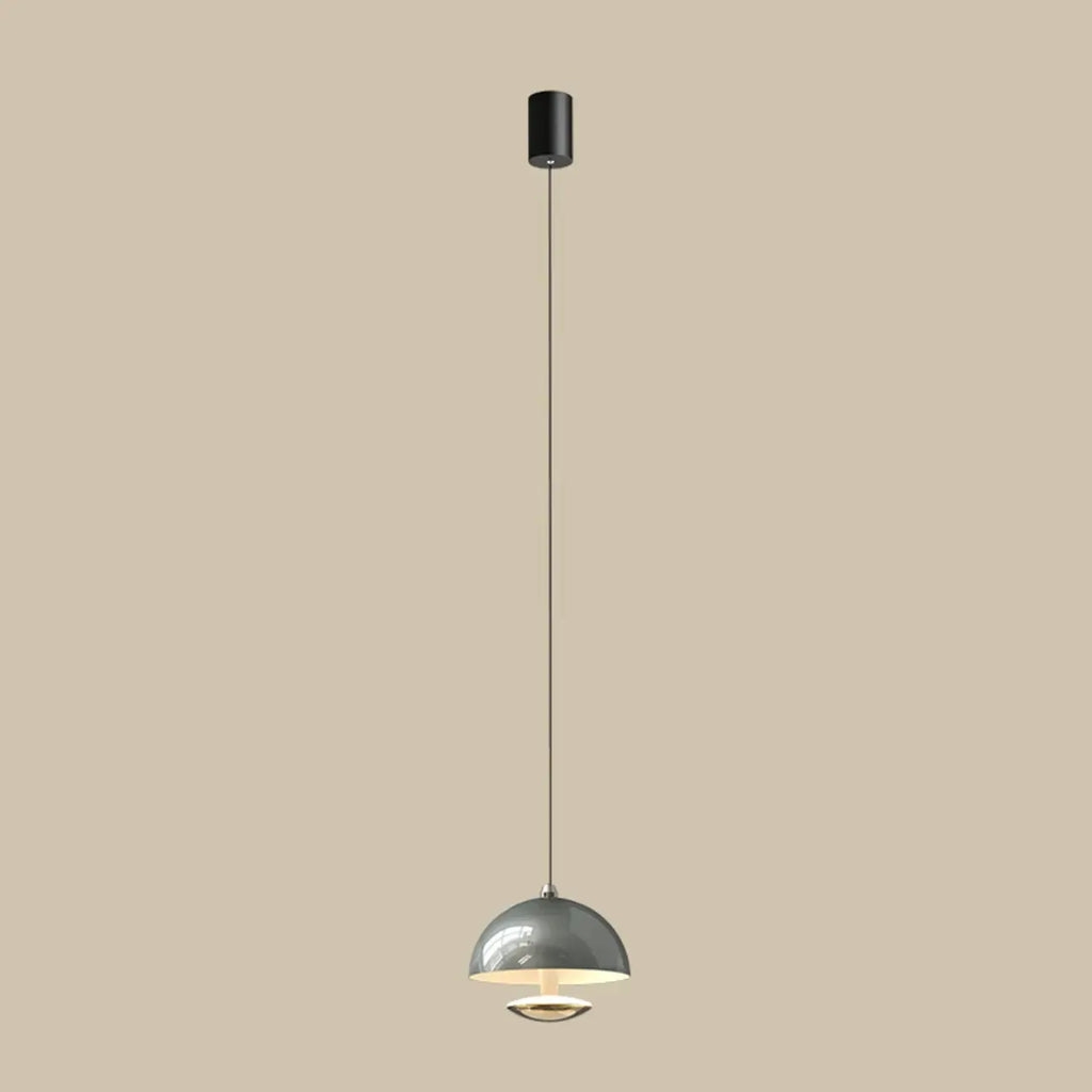 Modern Dimming Metal Hemispherical Pendant Light for Bedroom