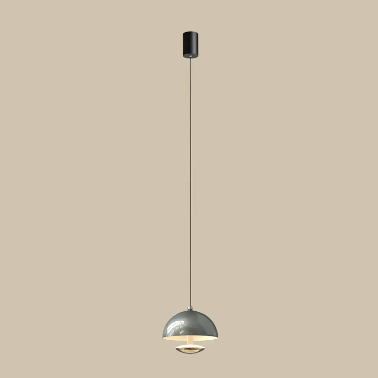 Modern Dimming Metal Hemispherical Pendant Light for Bedroom