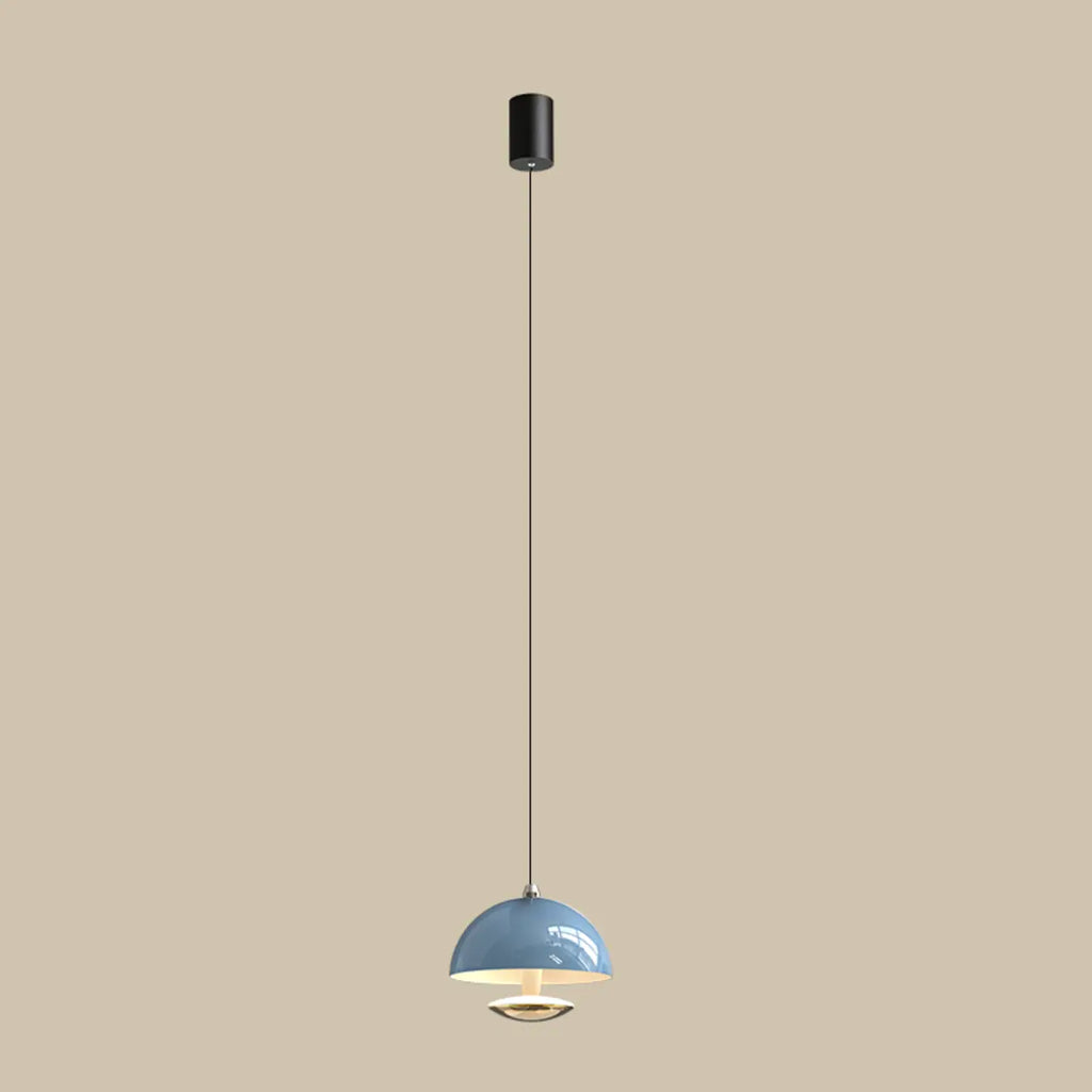 Modern Dimming Metal Hemispherical Pendant Light for Bedroom