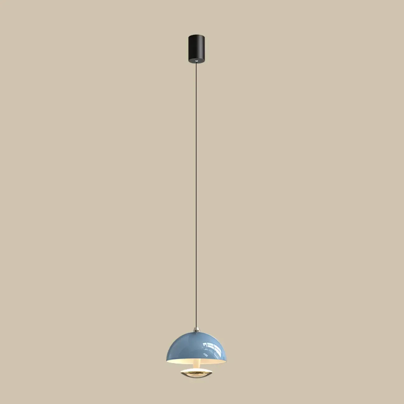 Modern Dimming Metal Hemispherical Pendant Light for Bedroom