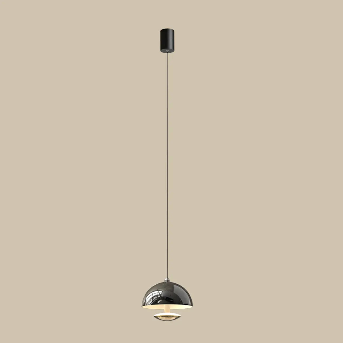 Modern Dimming Metal Hemispherical Pendant Light for Bedroom
