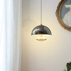 Modern Dimming Metal Hemispherical Pendant Light for Bedroom