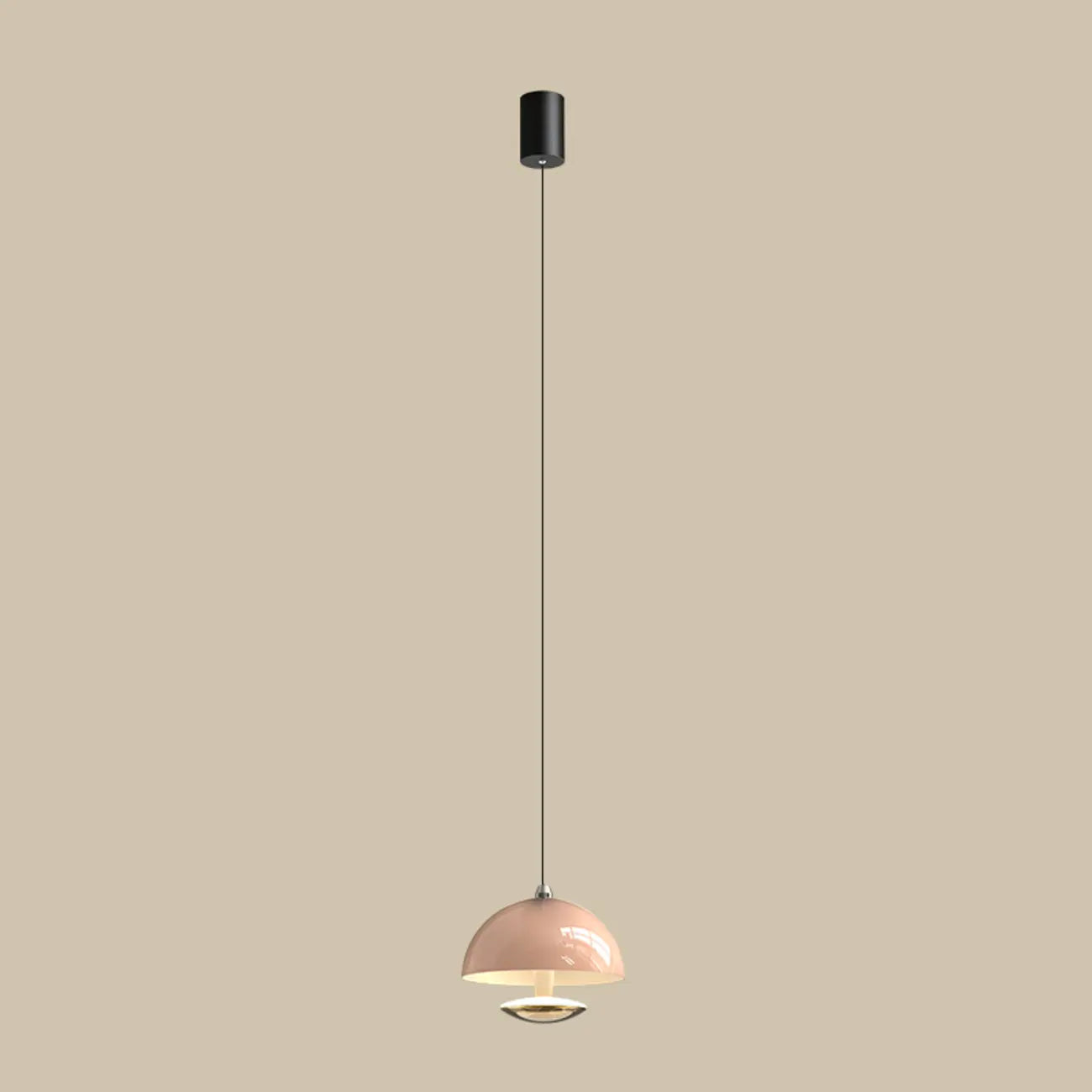 Modern Dimming Metal Hemispherical Pendant Light for Bedroom