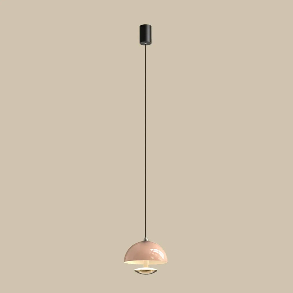 Modern Dimming Metal Hemispherical Pendant Light for Bedroom