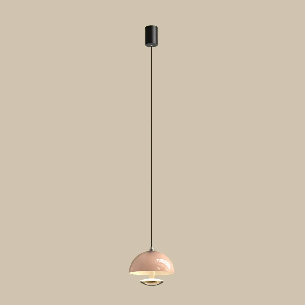 Modern Dimming Metal Hemispherical Pendant Light for Bedroom