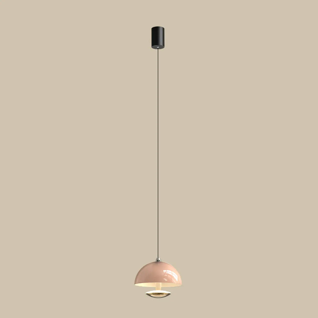 Modern Dimming Metal Hemispherical Pendant Light for Bedroom
