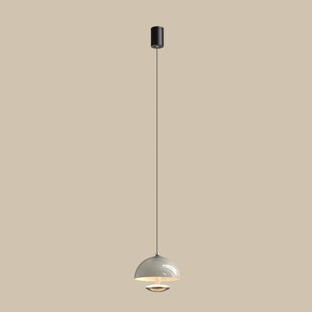 Modern Dimming Metal Hemispherical Pendant Light for Bedroom