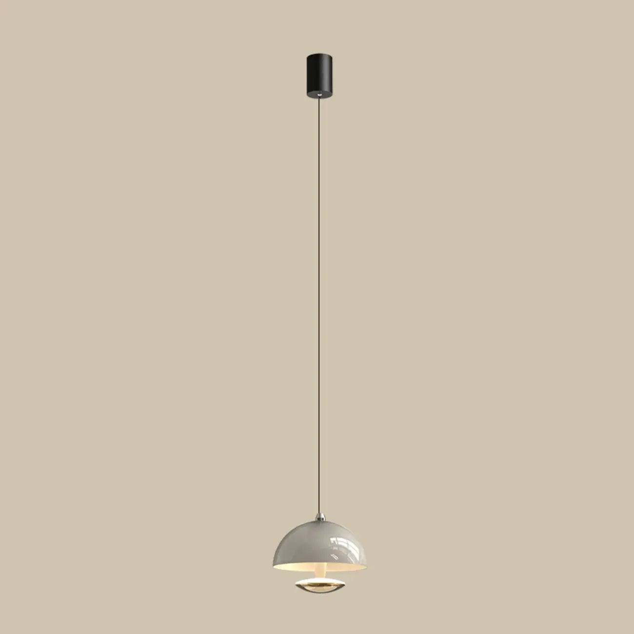 Modern Dimming Metal Hemispherical Pendant Light for Bedroom