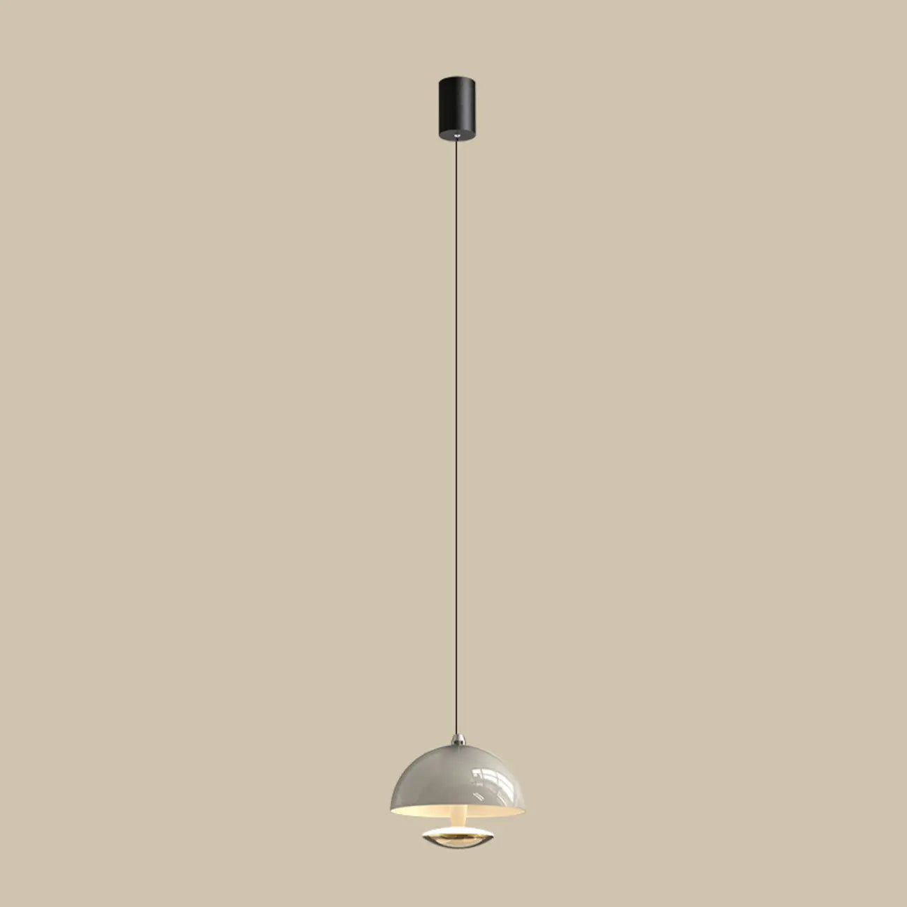 Modern Dimming Metal Hemispherical Pendant Light for Bedroom