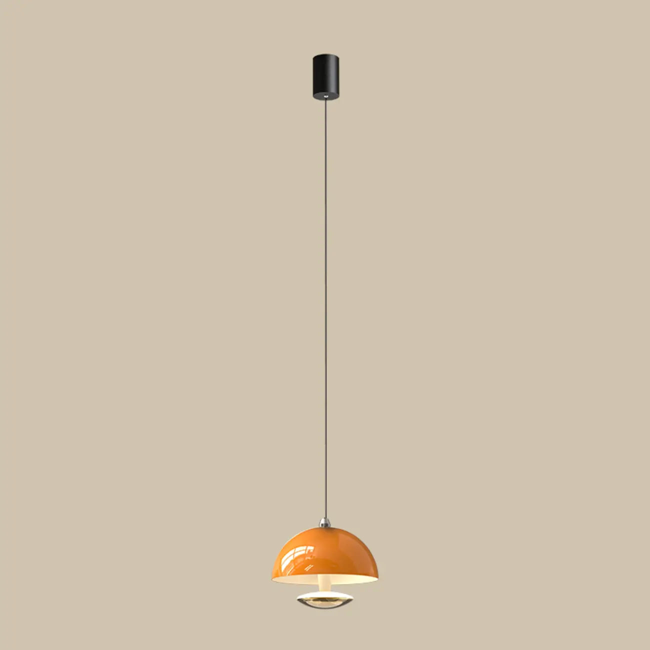 Modern Dimming Metal Hemispherical Pendant Light for Bedroom