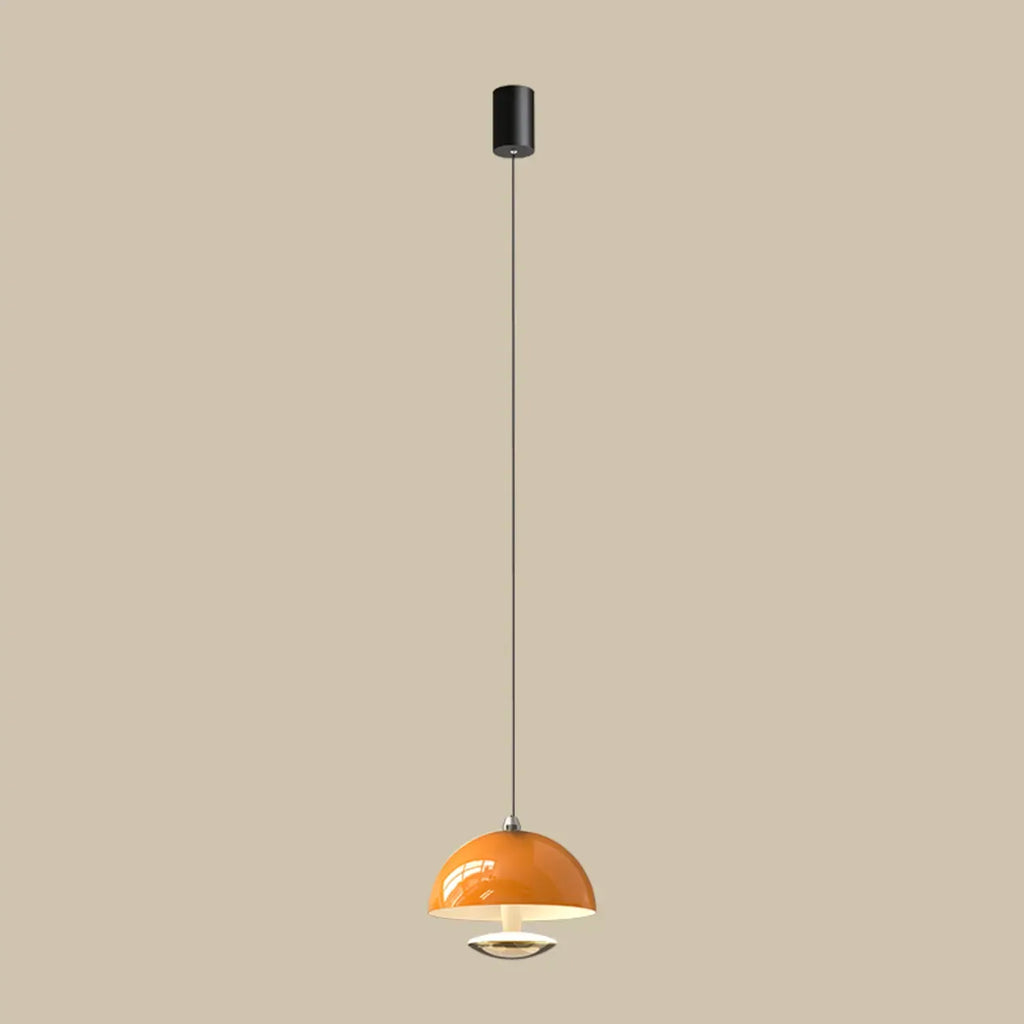 Modern Dimming Metal Hemispherical Pendant Light for Bedroom