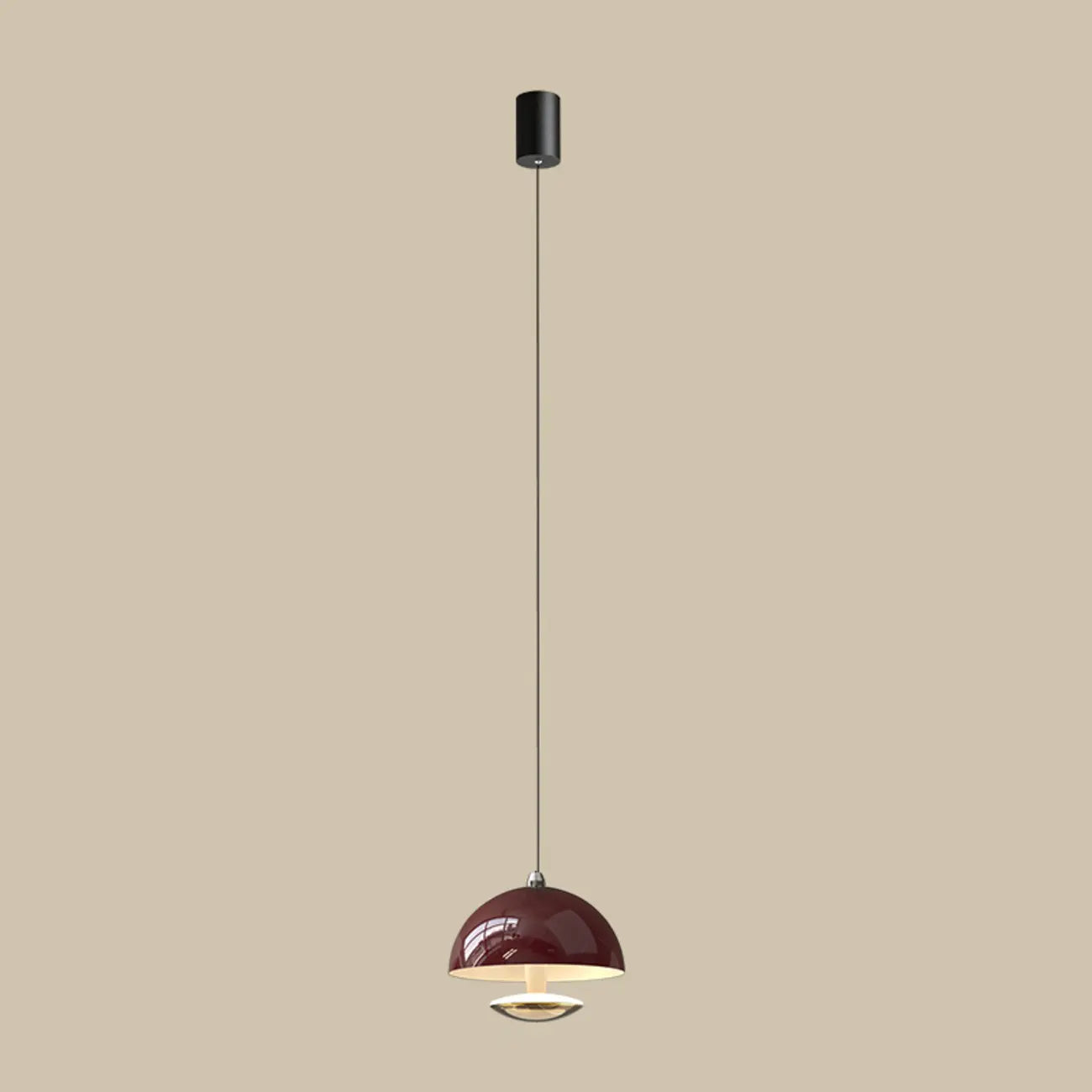 Modern Dimming Metal Hemispherical Pendant Light for Bedroom