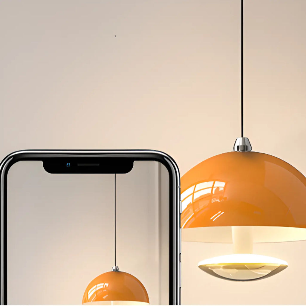 Modern Dimming Metal Hemispherical Pendant Light for Bedroom
