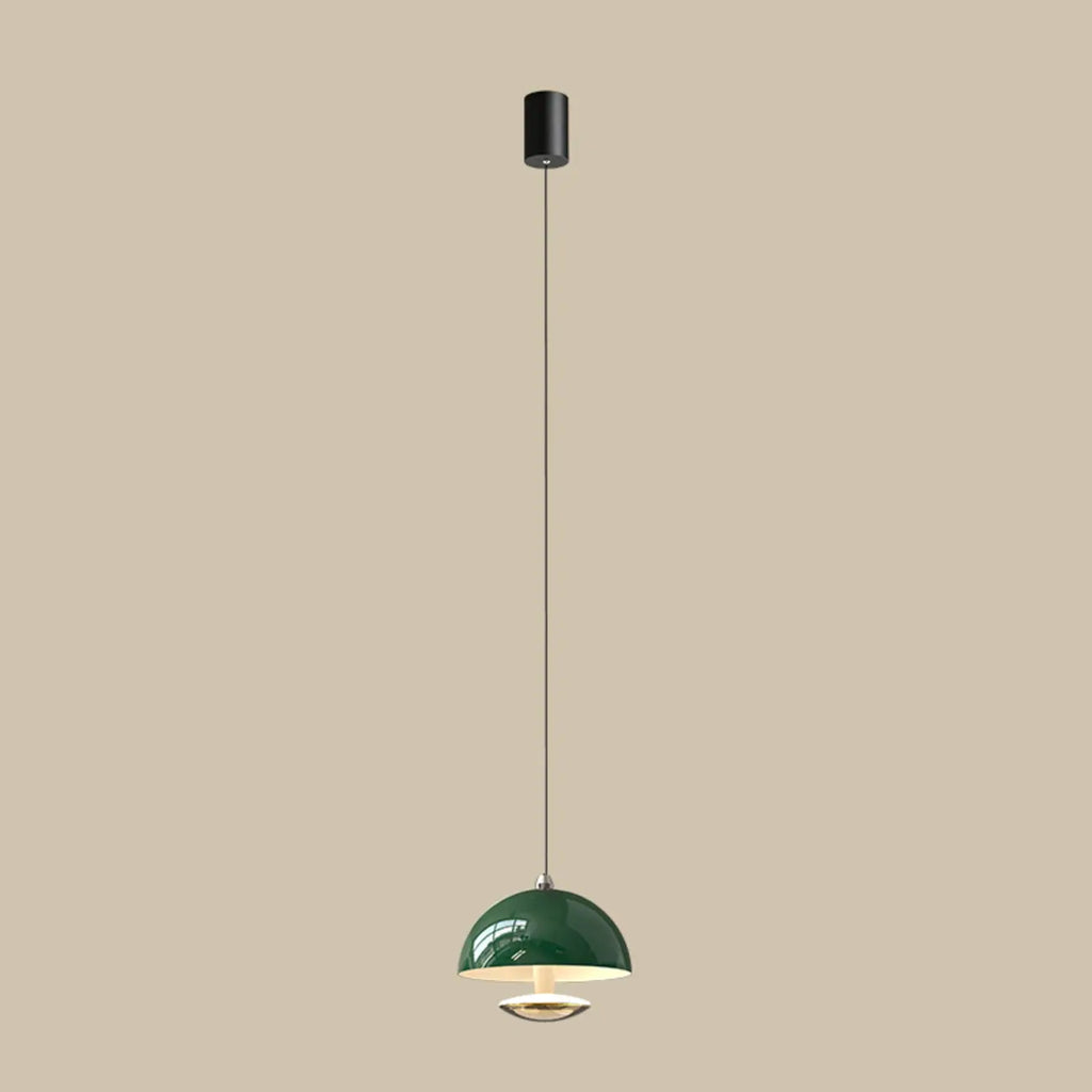Modern Dimming Metal Hemispherical Pendant Light for Bedroom