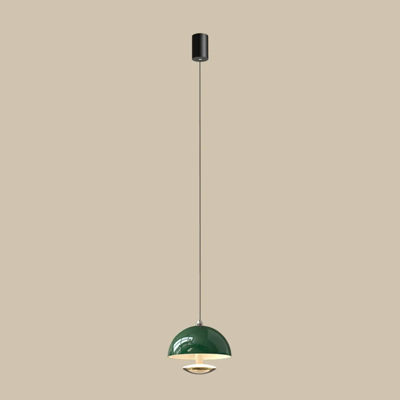 Modern Dimming Metal Hemispherical Pendant Light for Bedroom