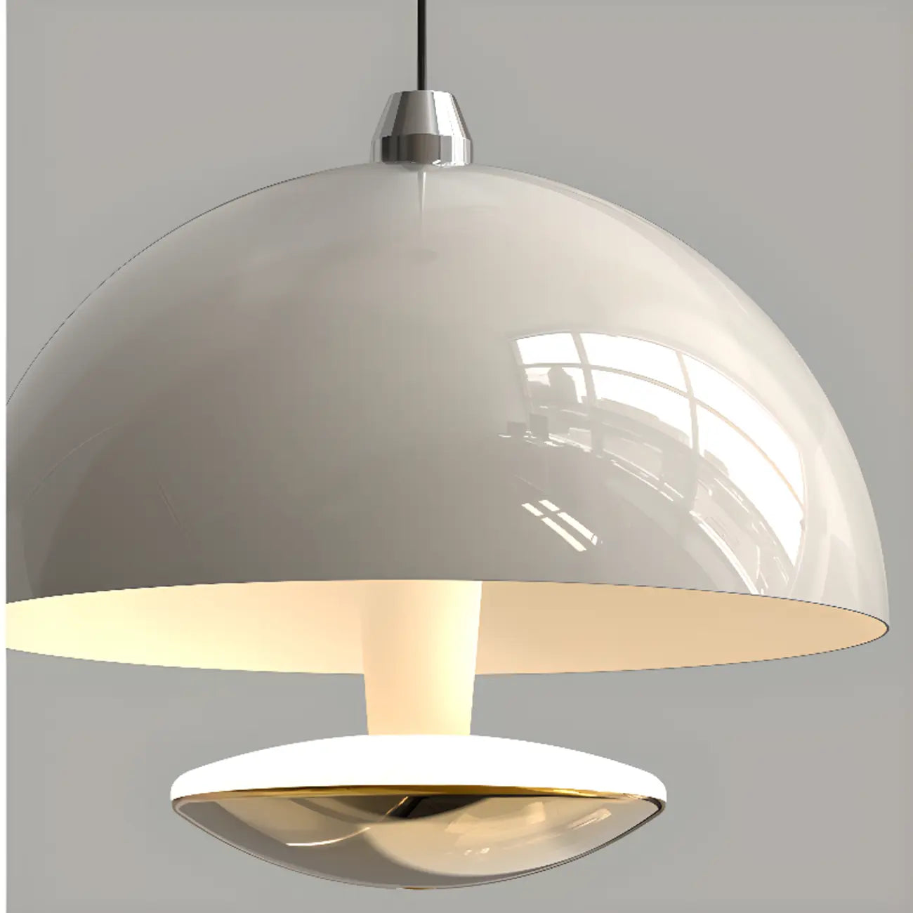 Modern Dimming Metal Hemispherical Pendant Light for Bedroom