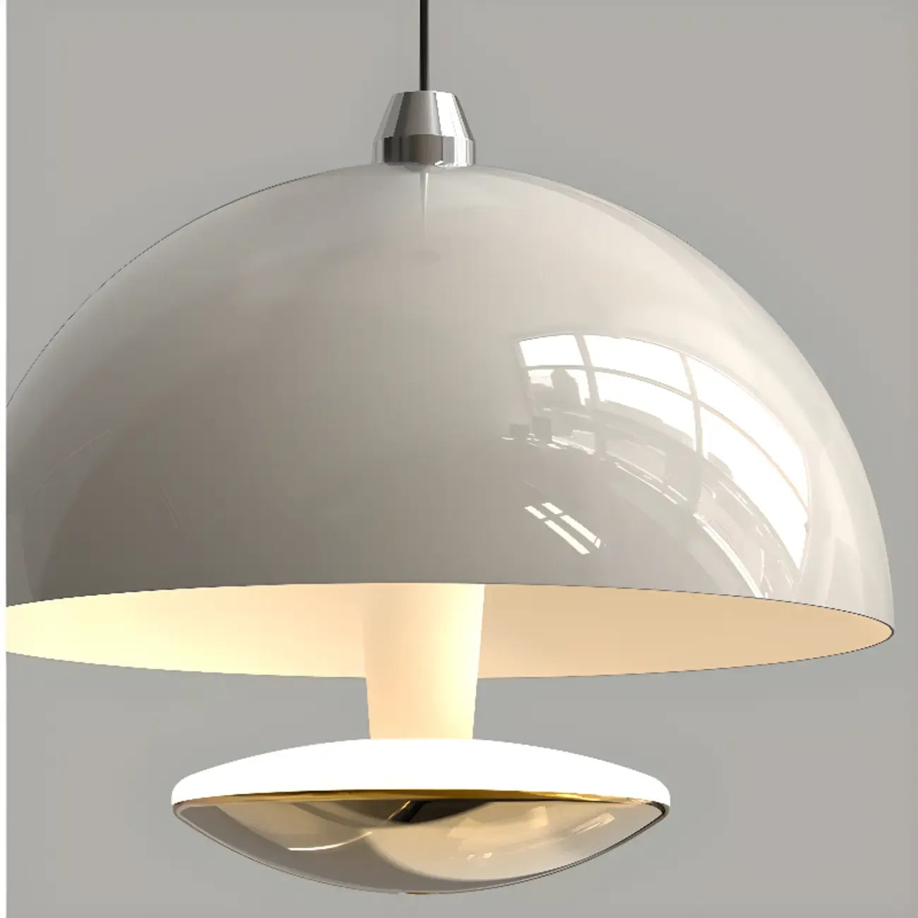Modern Dimming Metal Hemispherical Pendant Light for Bedroom