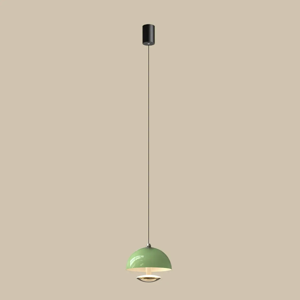Modern Dimming Metal Hemispherical Pendant Light for Bedroom