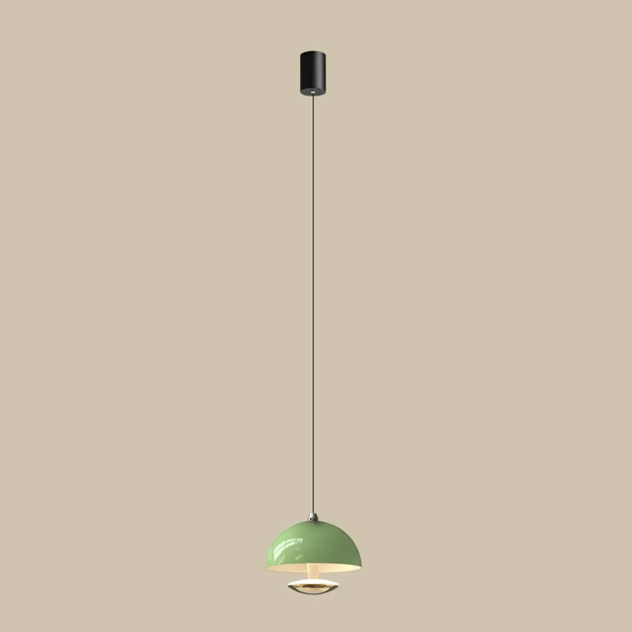 Modern Dimming Metal Hemispherical Pendant Light for Bedroom