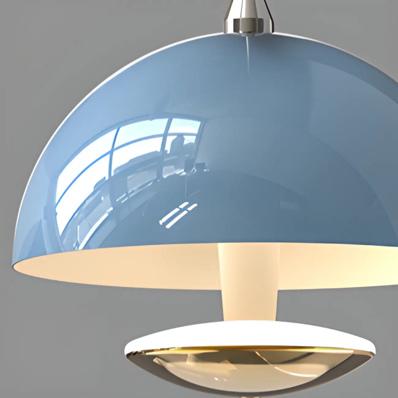 Modern Dimming Metal Hemispherical Pendant Light for Bedroom