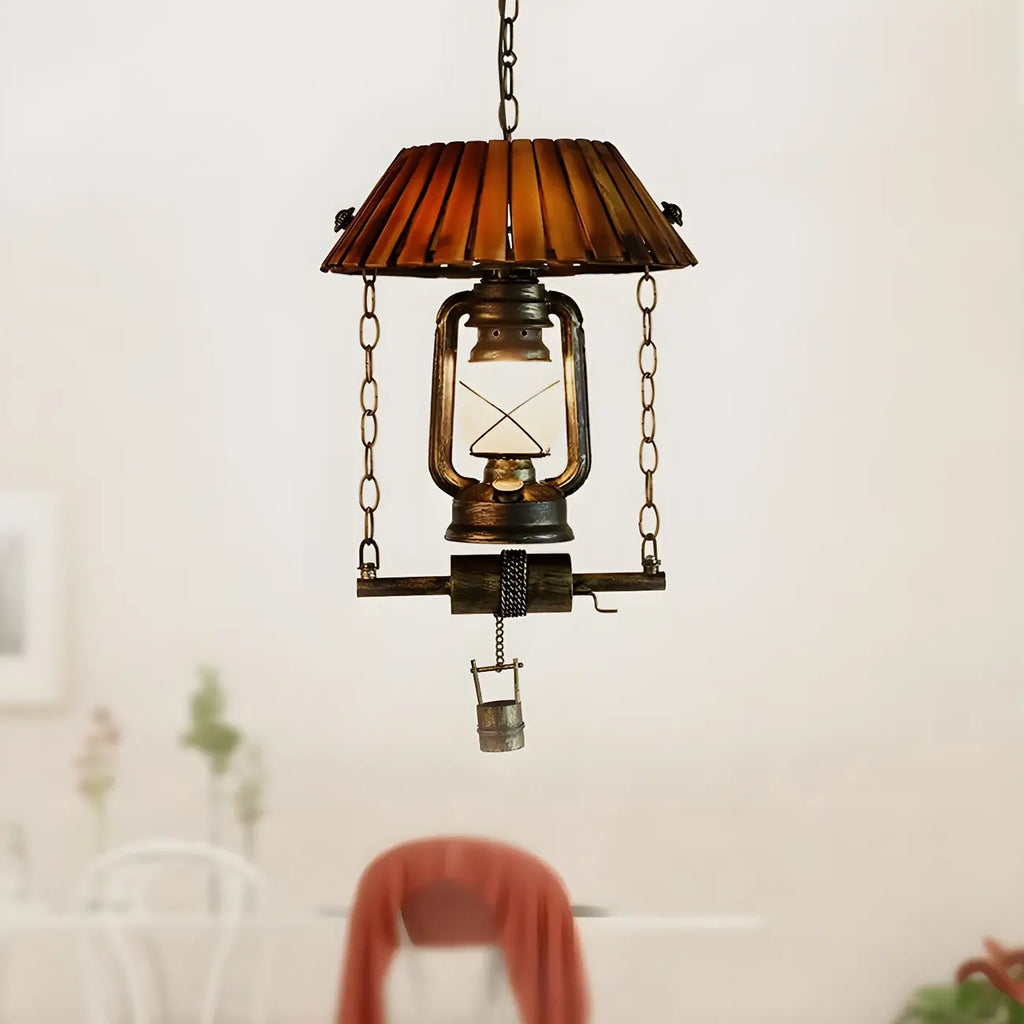 Rustic Brown Glass Pendant Light for Kitchen Island
