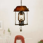Rustic Brown Glass Pendant Light for Kitchen Island