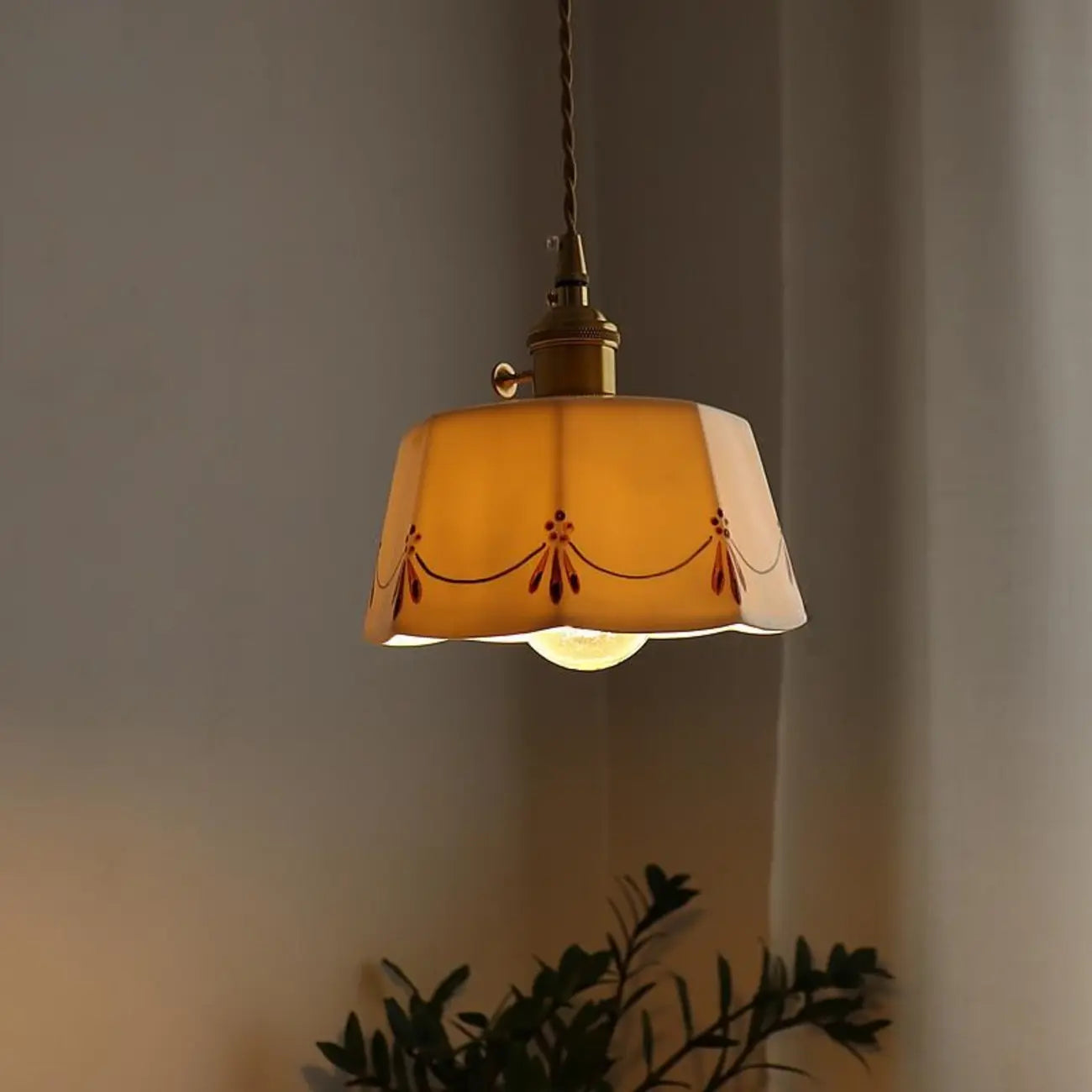 Vintage Ceramic Hanging Pendant Light for Indoor