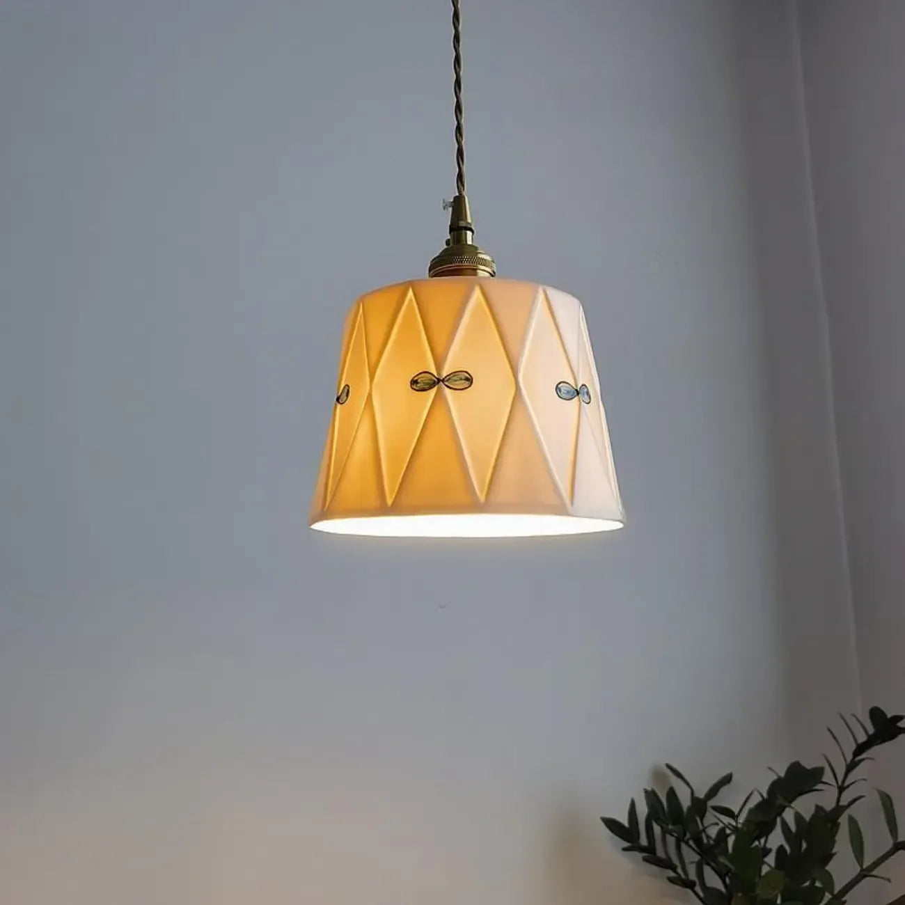 Vintage Ceramic Hanging Pendant Light for Indoor
