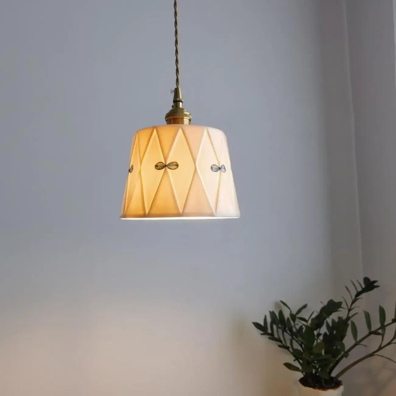 Vintage Ceramic Hanging Pendant Light for Indoor