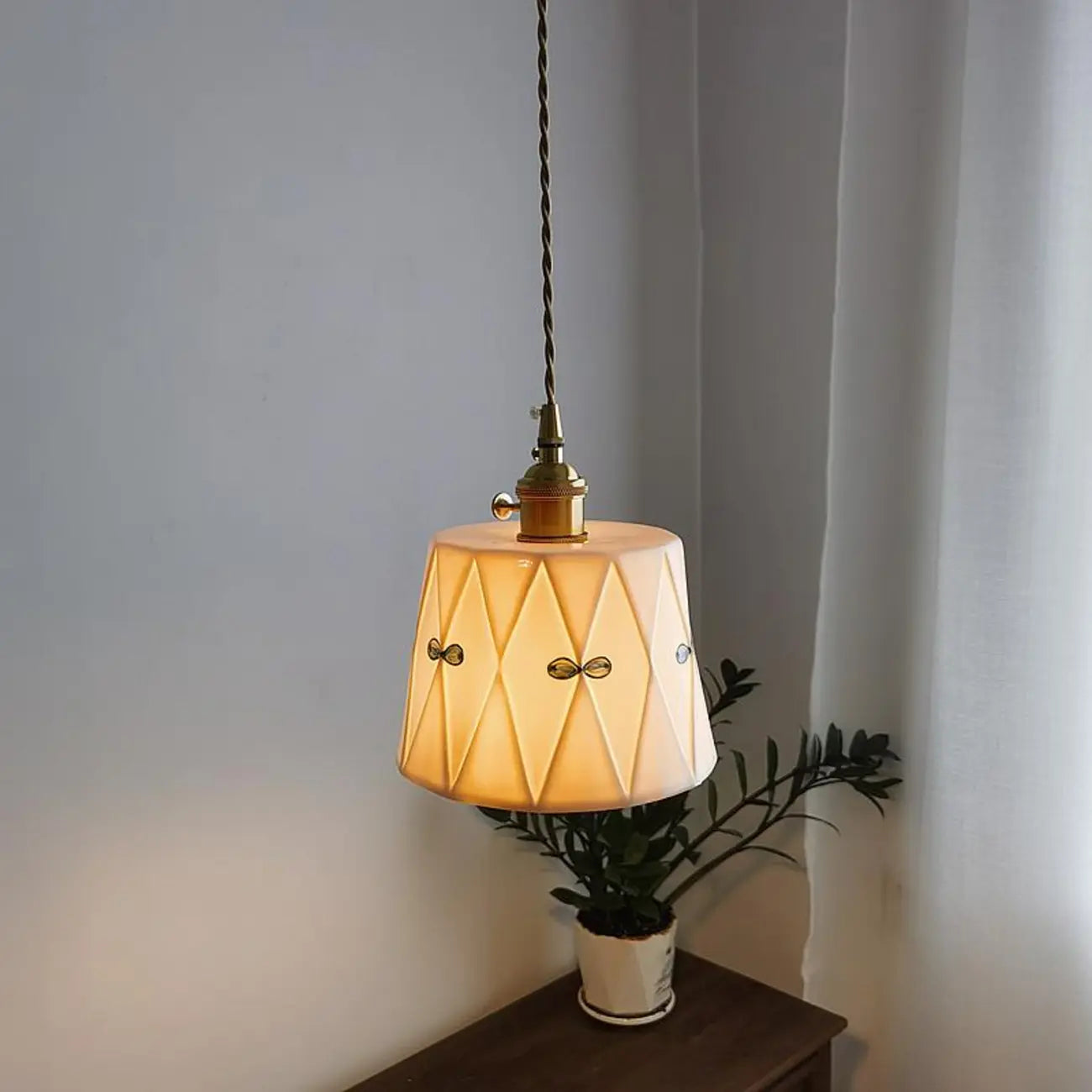 Vintage Ceramic Hanging Pendant Light for Indoor